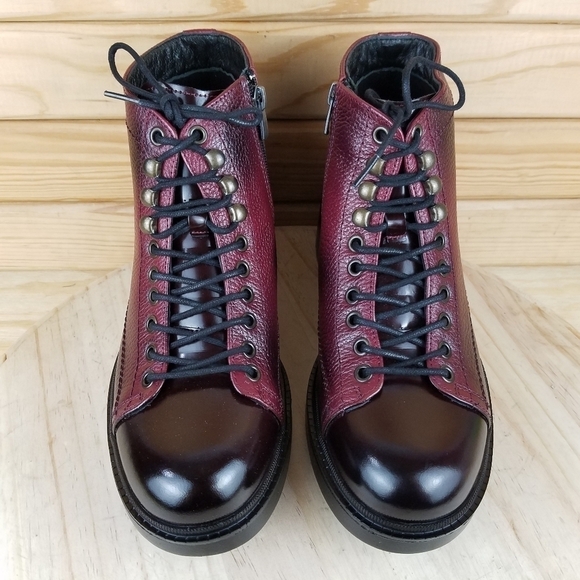 Men\'s 100% Genuine Leather Ankle Dress Boots 7 US Burgundy Paul Branco Side Zip main image 13